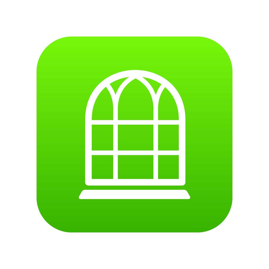 Grote venster frame pictogram groen vector - Vector, afbeelding