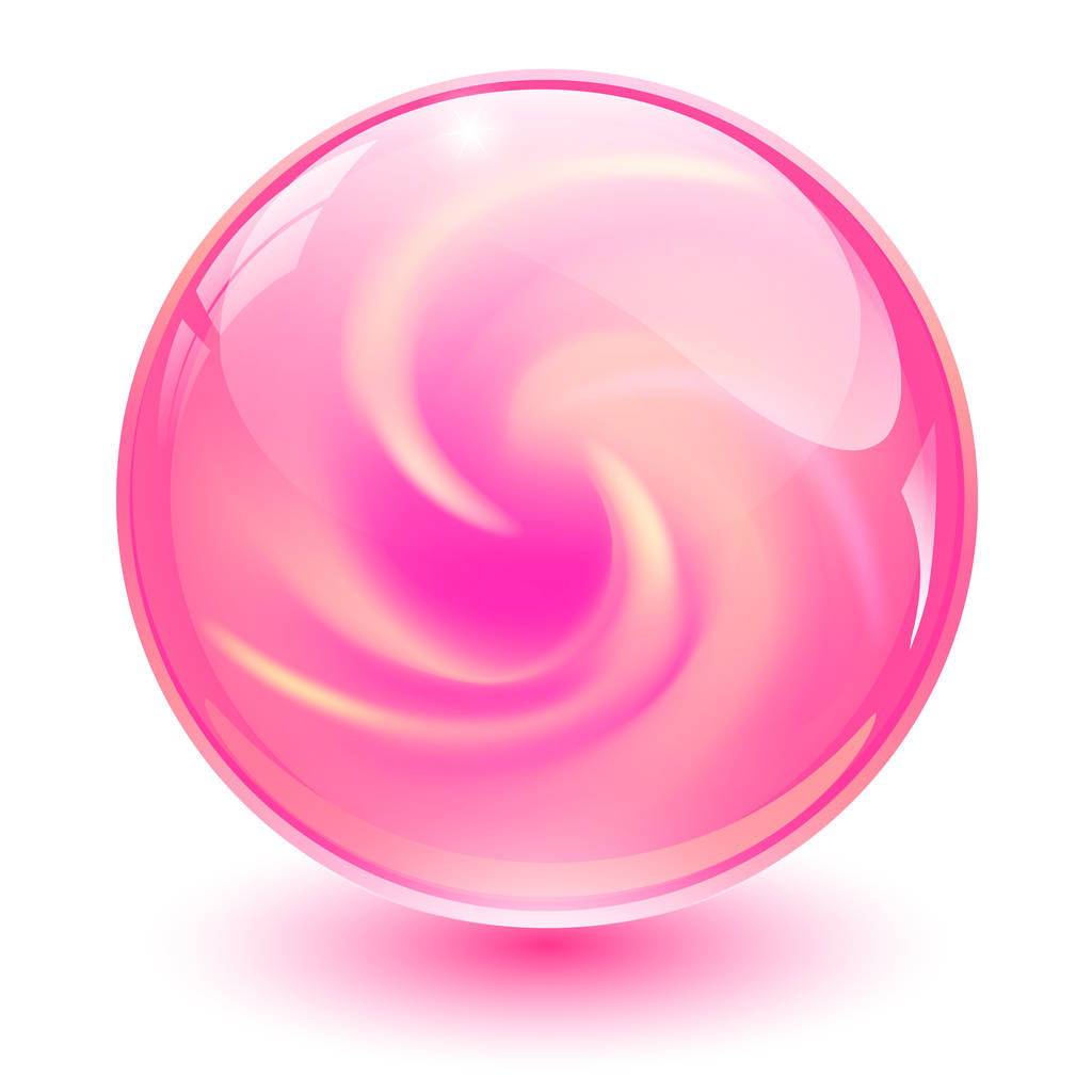 Ροζ γυάλινη σφαίρα, 3d μαρμάρινο μπάλα, εικονογράφηση διάνυσμα. - Διάνυσμα, εικόνα