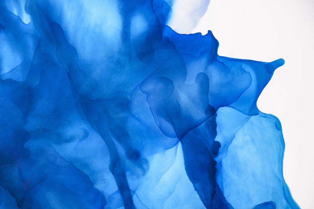beautiful blue splashes of alcohol ink as abstract background - Photo, Image