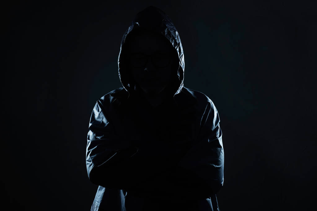Αγνώριστος χάκερ πορτρέτο, την ασφάλεια και την τεχνολογία έννοια εγκλήματος - Φωτογραφία, εικόνα
