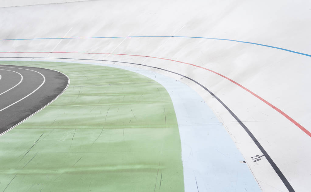 Lines of empty velodrome. Geometric line background. - Photo, Image