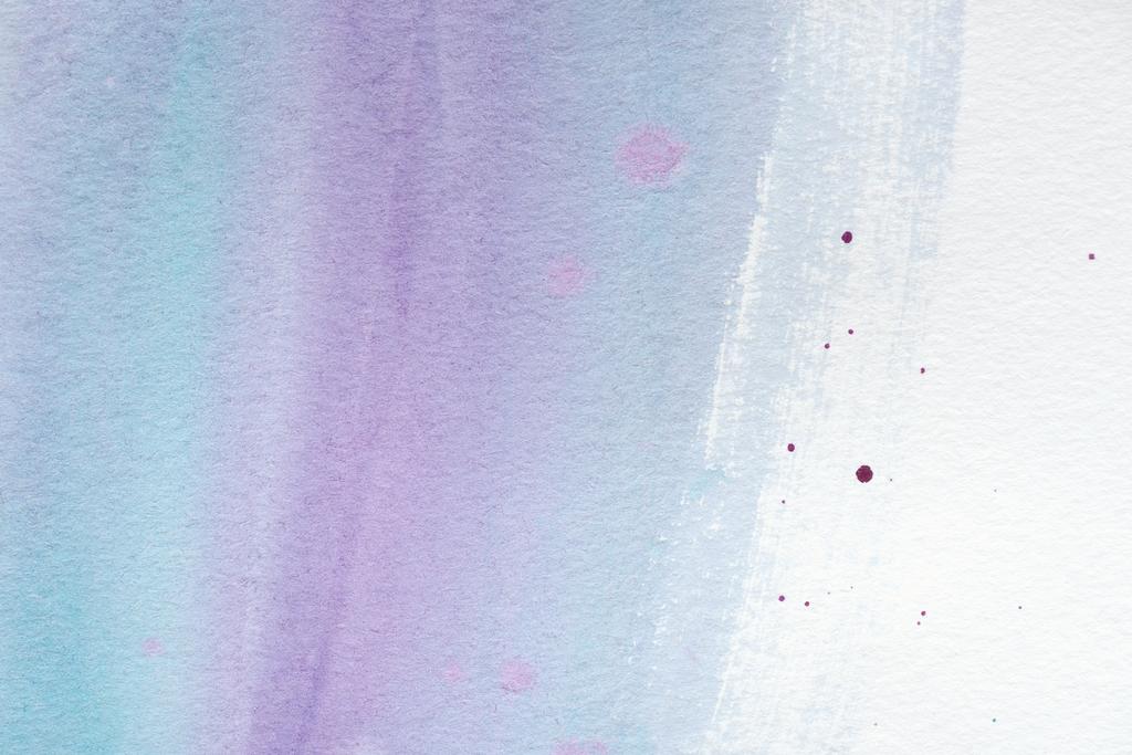 abstract violet and blue watercolor painting on white paper - Photo, Image