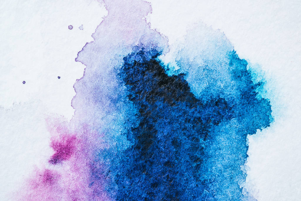 абстрактна текстура з яскраво-блакитними і фіолетовими акварельними плямами
 - Фото, зображення