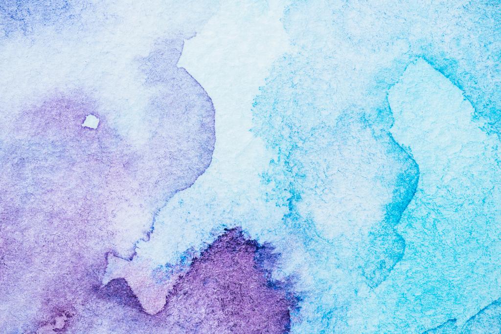 handmade light blue and purple watercolor texture - Photo, Image