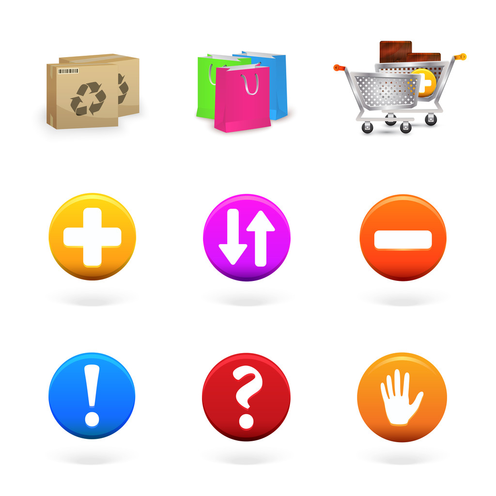 Vector collection of shopping and commerce icons - Vector, Image