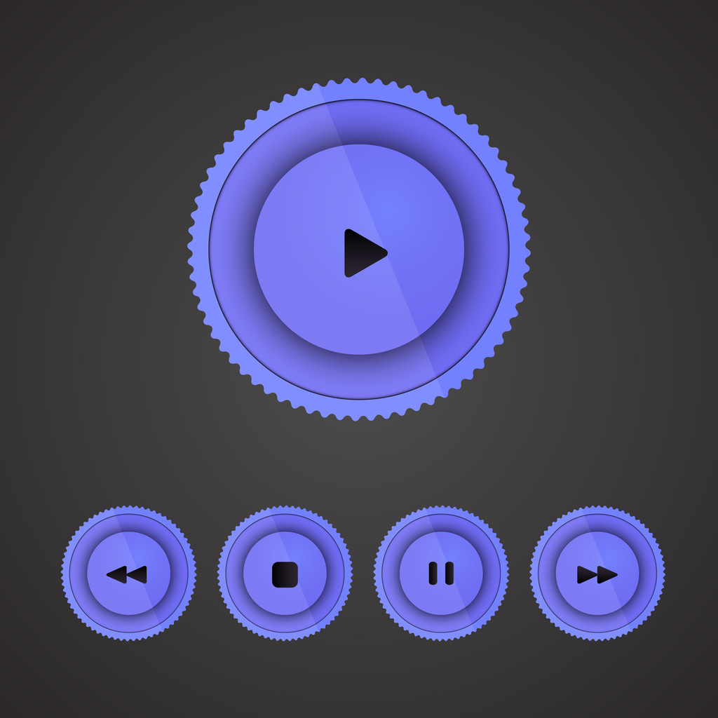 Векторный набор кнопок игрока
 - Вектор,изображение