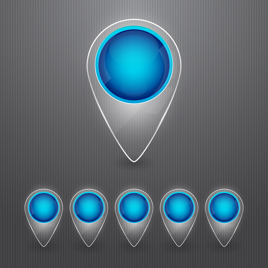 Set of round color map pointers. Vector illustration - Vector, Image