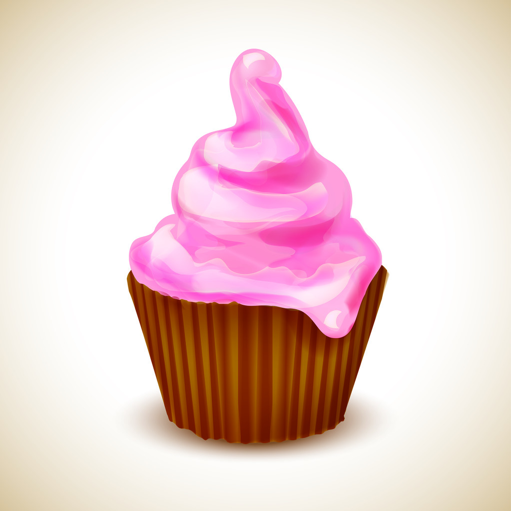 Tarjeta de cumpleaños con cupcake. Ilustración vectorial
 - Vector, Imagen