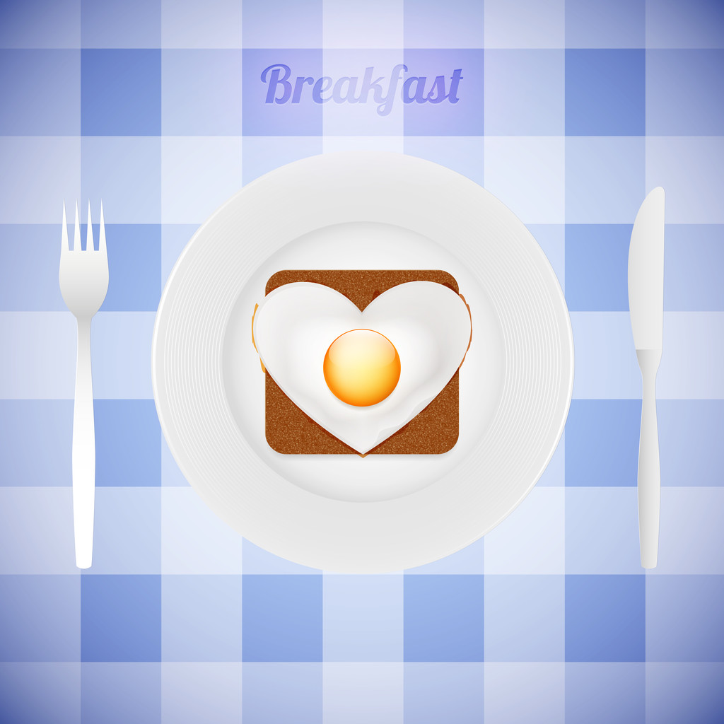 The tableware with heart. Vector - Vector, Image