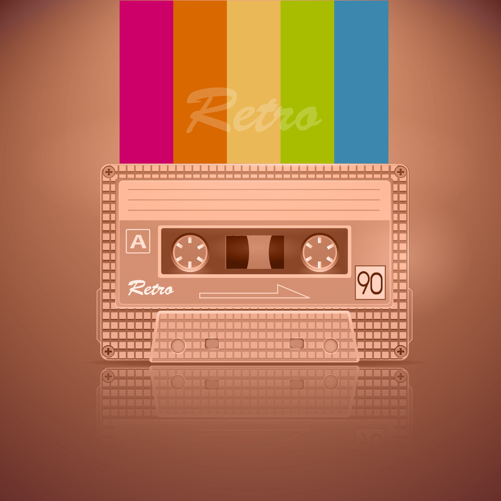 retro audio kazetta szalag - Vektor, kép