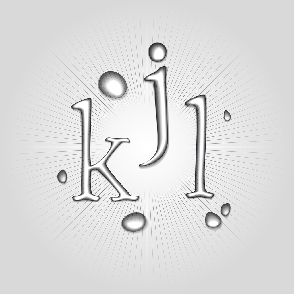 Vektor Wasserbuchstaben k, j, l. - Vektor, Bild