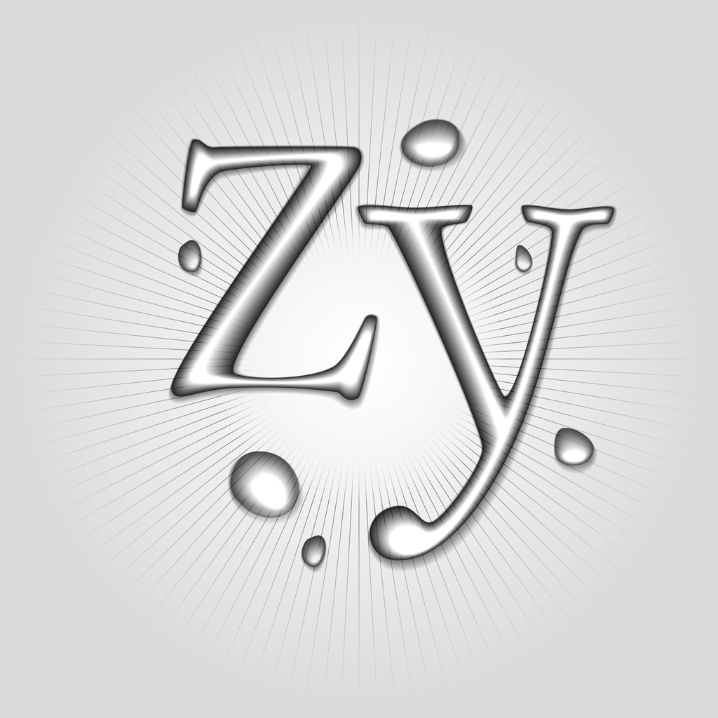 Vector water letters Z, Y. - Vector, Image