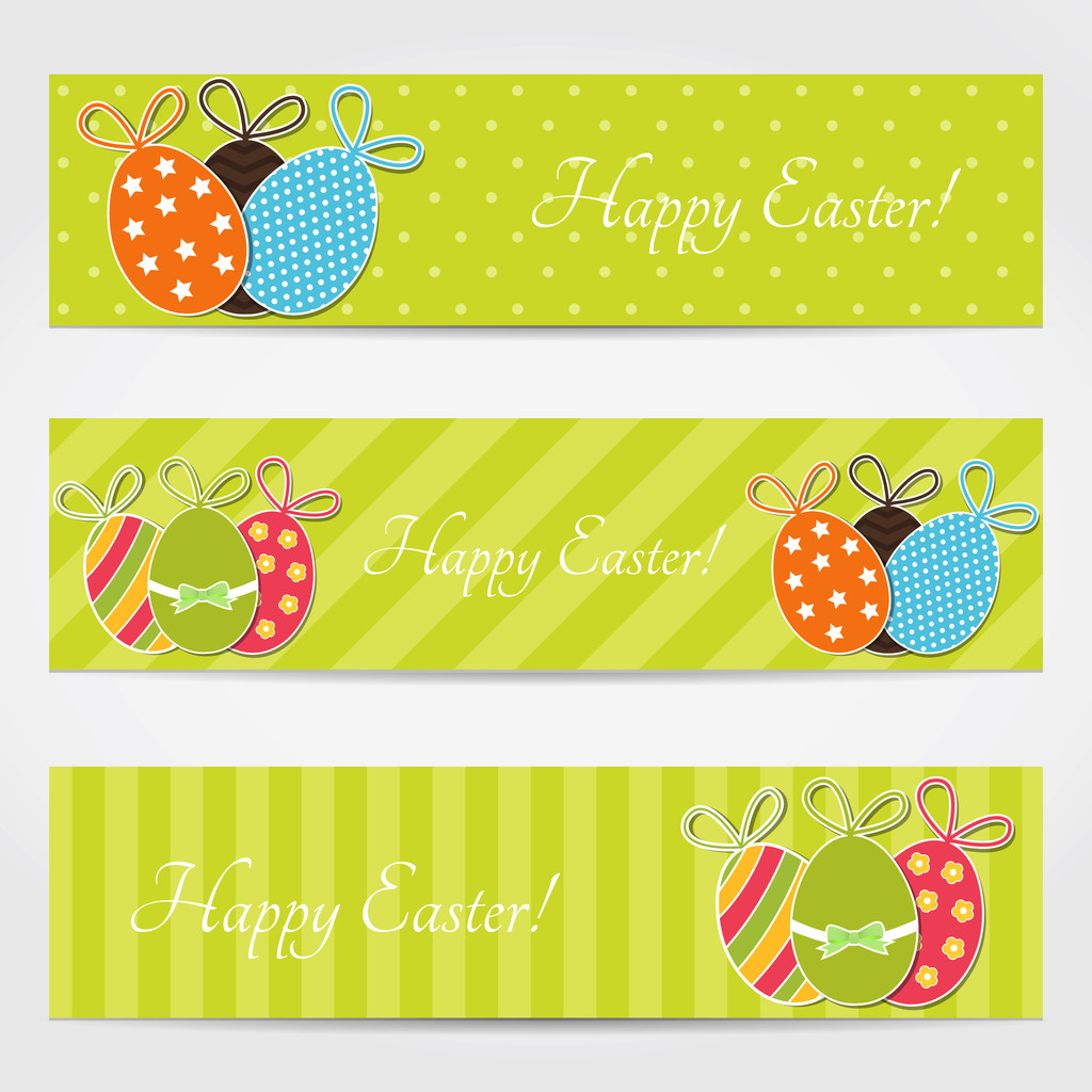 Easter set of banners - Vector, Image