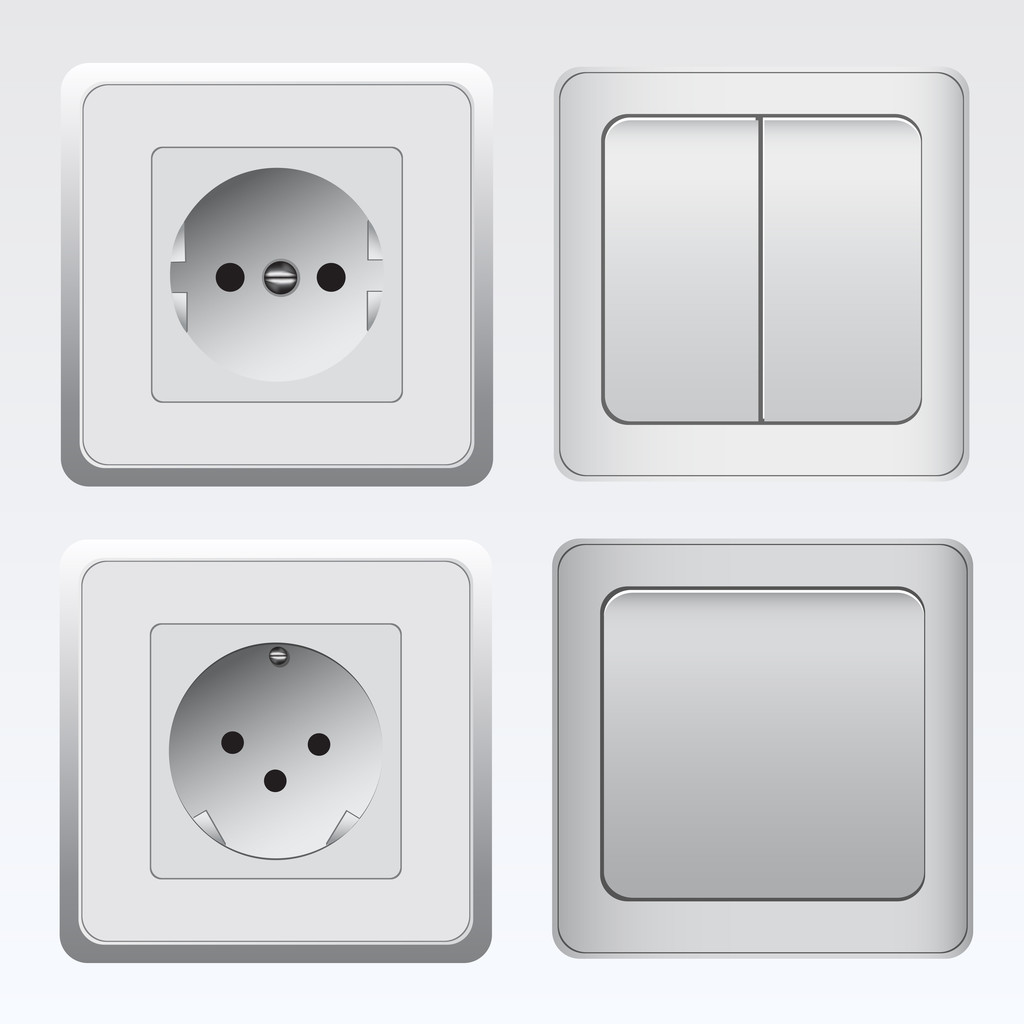 Switches and sockets set - Vector, Image