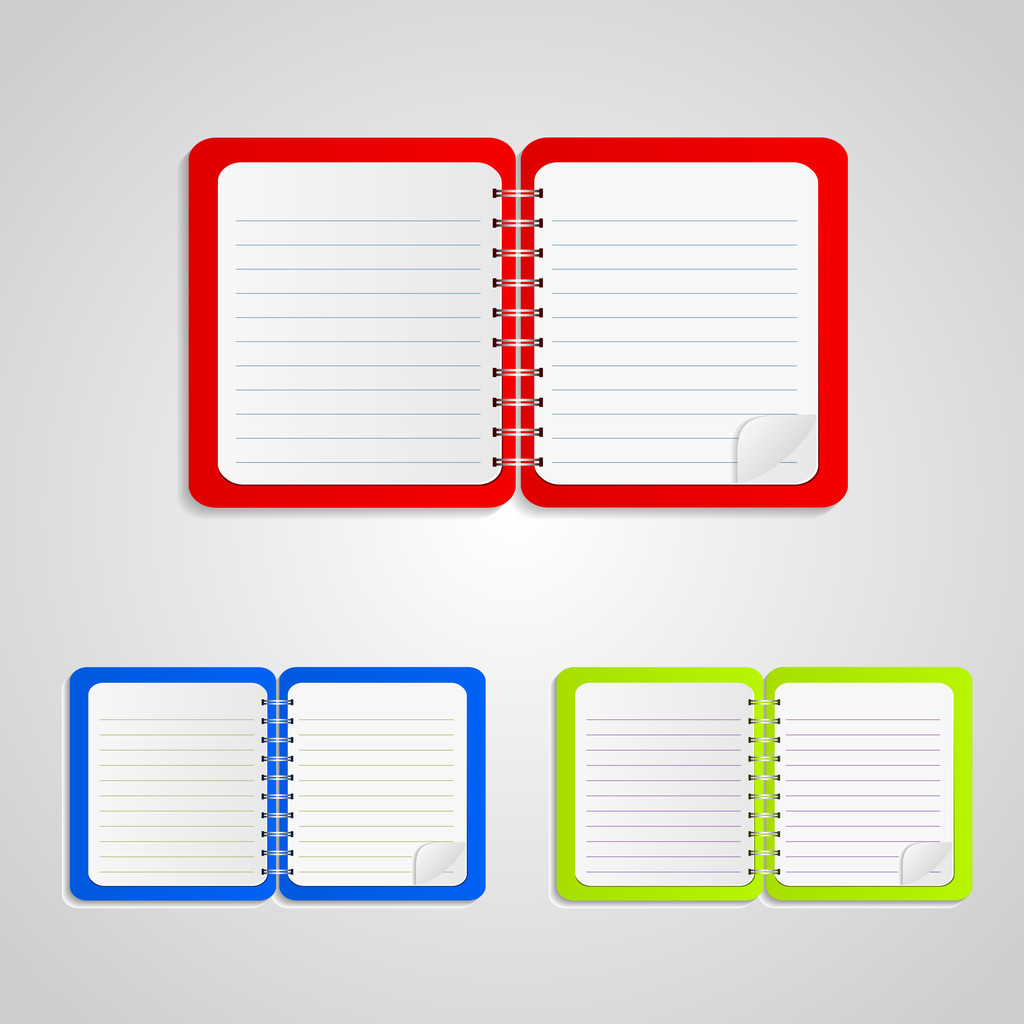 Colored notebook set,  vector illustration   - Vector, Image