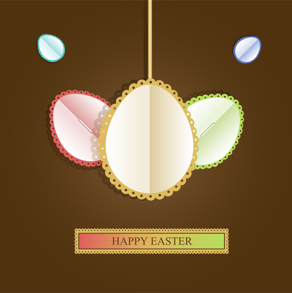 Mutlu Paskalya kartları, vektör illüstrasyonu   - Vektör, Görsel