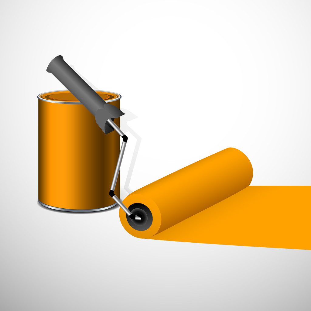 Paint can with a roller - Vector, Image