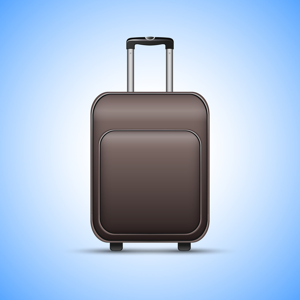 Musta matkalaukku eristetty sinisellä taustalla
 - Vektori, kuva