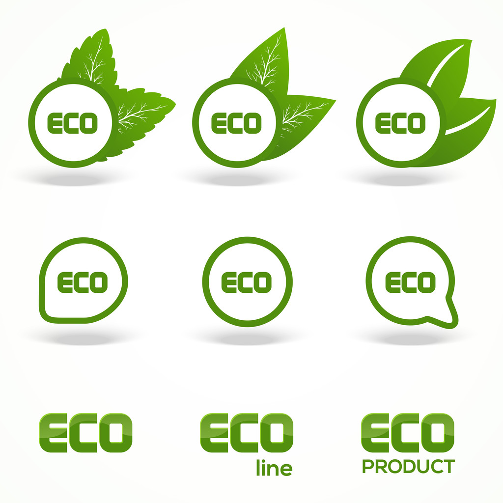 Vektor zöld öko szimbólumok - Vektor, kép