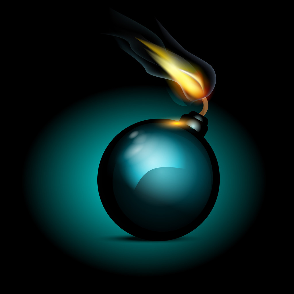 Bomba ikon vektor, vektor illusztráció   - Vektor, kép