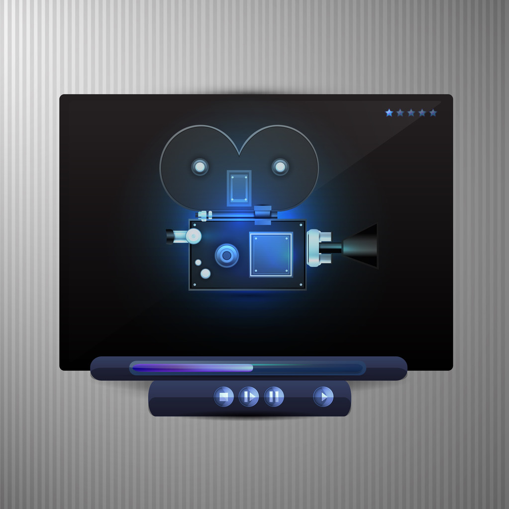 Media video black player - Vector, Image