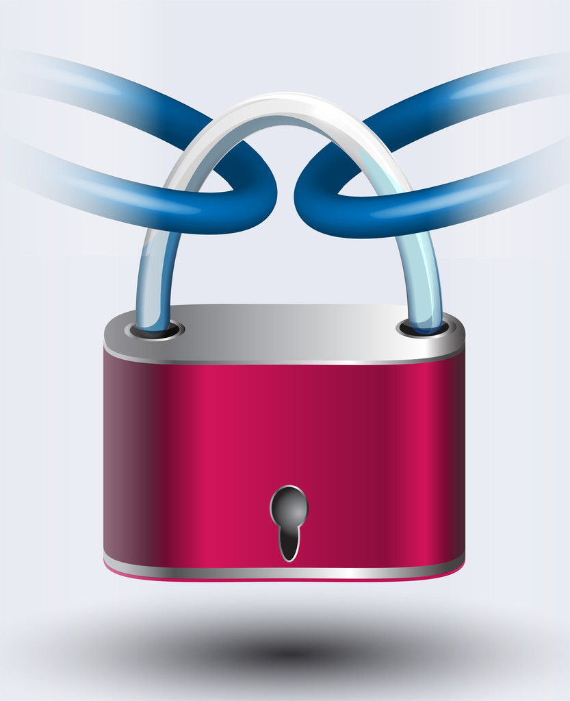 Pink lock. Vector illustration. - Vector, Image
