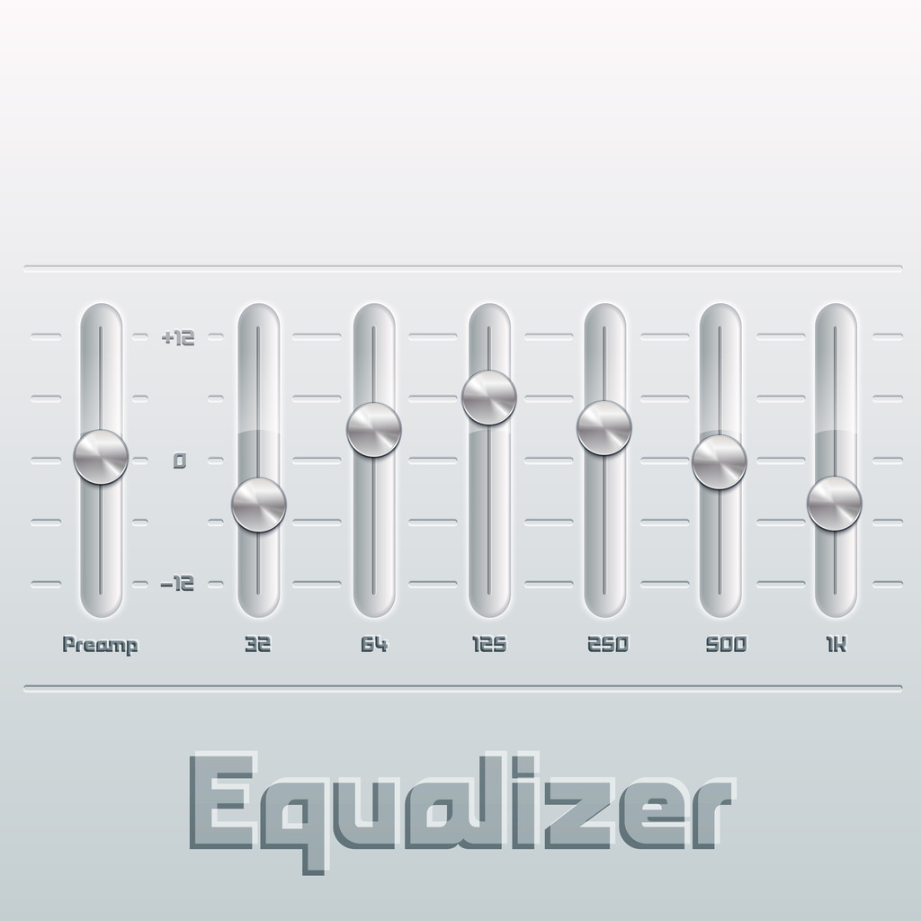 Music equalizer with mixing console. - Vector, Image