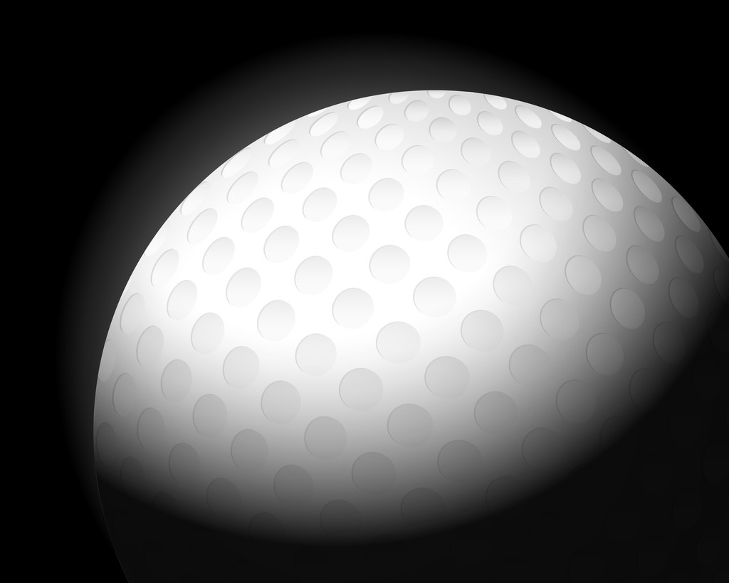 Pelota de golf en negro
 - Vector, imagen