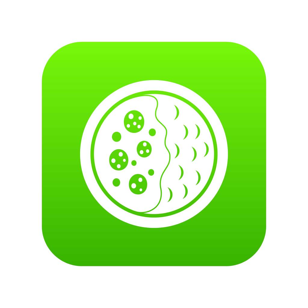 Asya çorba simgesi dijital yeşil - Vektör, Görsel