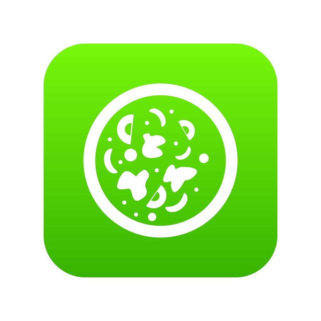 Ζεστό ασιατικό πιάτο digital πράσινο εικονίδιο - Διάνυσμα, εικόνα