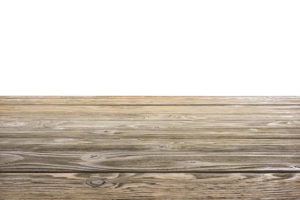 sjabloon van bruin houten vloer op witte achtergrond - Foto, afbeelding