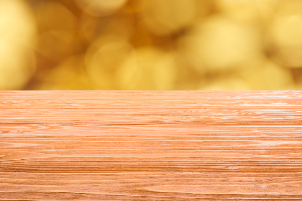 template of orange wooden floor with blurred orange background - Photo, Image