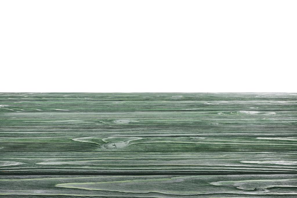 szablon z ciemno Zielona podłoga drewniana na białym tle - Zdjęcie, obraz