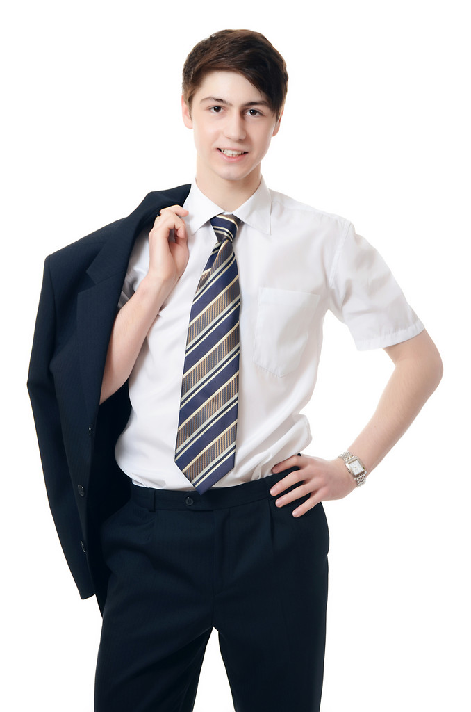 L'uomo d'affari in un abito da lavoro su sfondo bianco
 - Foto, immagini