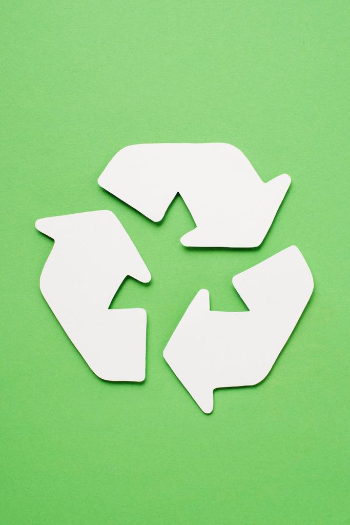Top View Of White Trash Recycle Sign Free Stock Photo and Image
