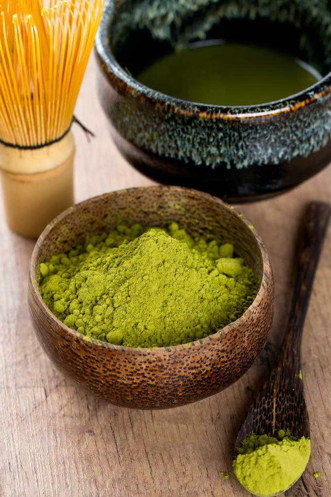 green matcha tea, close up view - Photo, Image