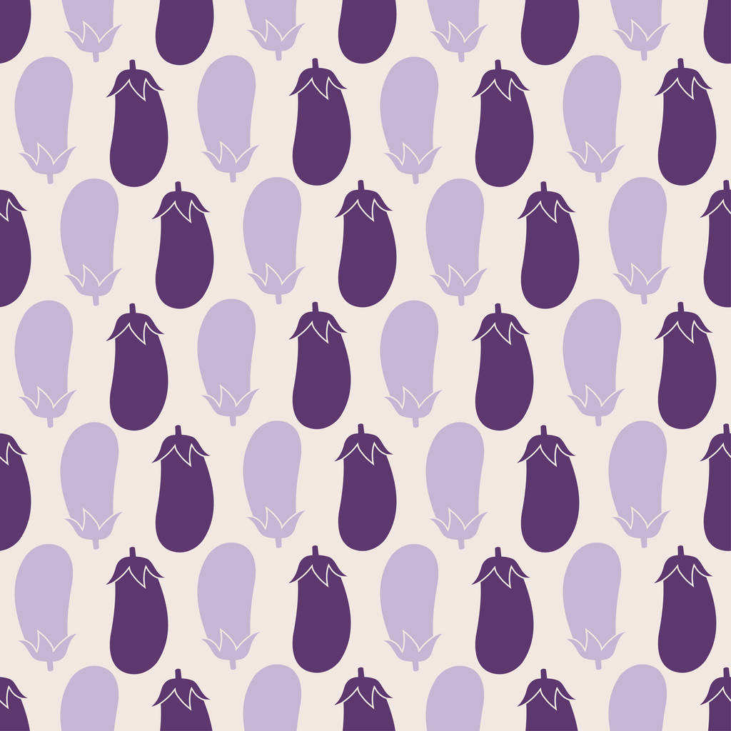 Auberginen nahtloses Muster auf weißem Hintergrund. Auberginenmuster. Vektorillustration - Vektor, Bild