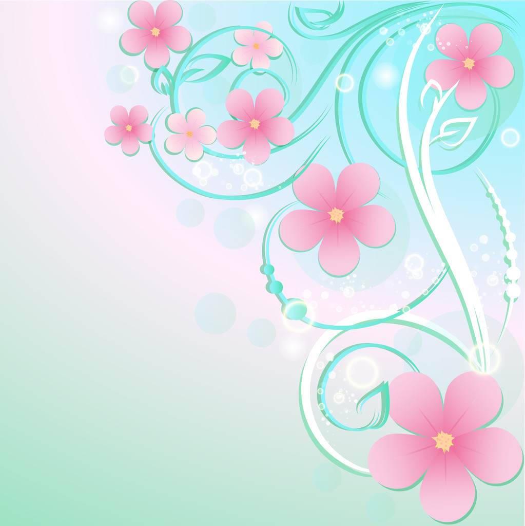 Greeting card with flowers. Vector. - Vector, Image
