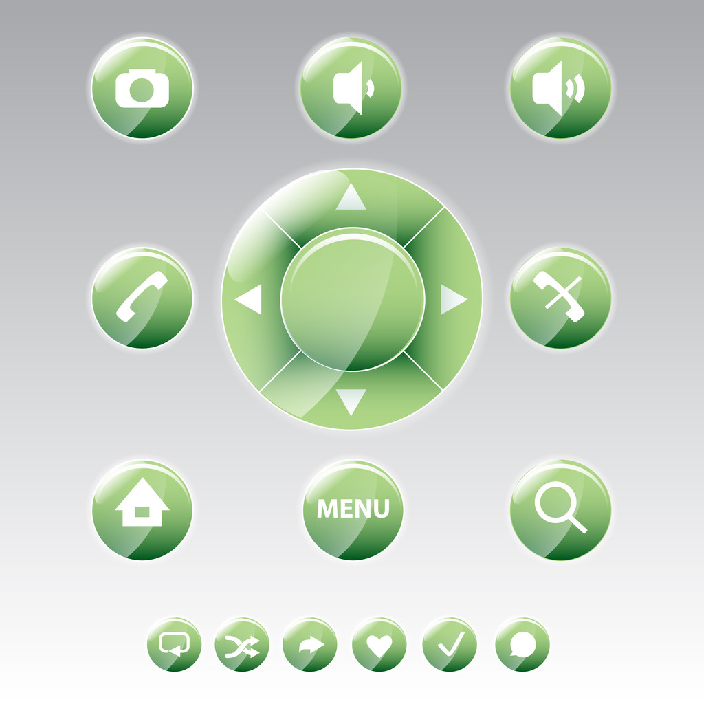 Ícones do menu do telefone móvel - conjunto de ícones vetoriais
 - Vetor, Imagem