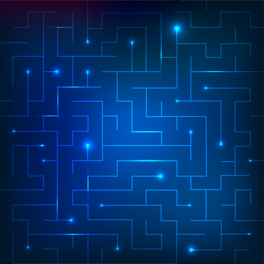 Vektoros illusztráció kék labirintus - Vektor, kép