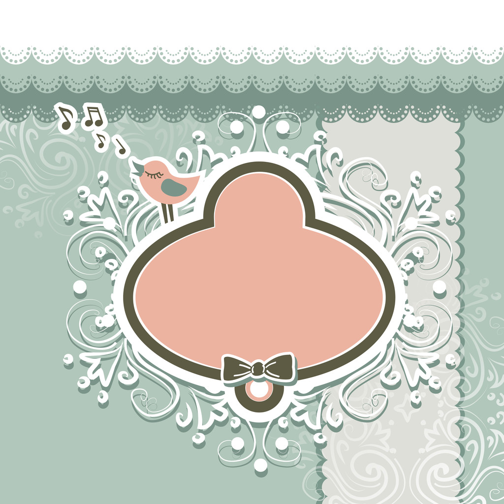 Retro style frame and design elements for scrapbooking - Vector, Image
