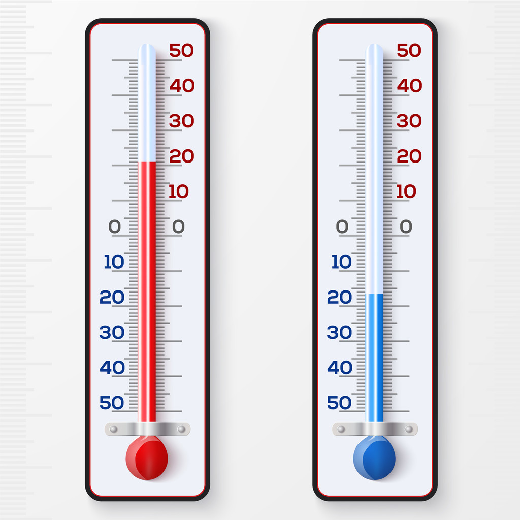 Thermomètres rouges et bleus
 - Vecteur, image