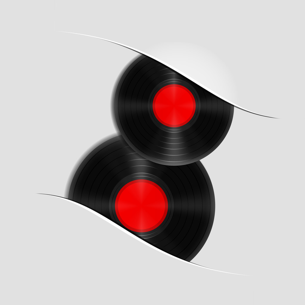 Deux disques vinyles vectoriels
 - Vecteur, image