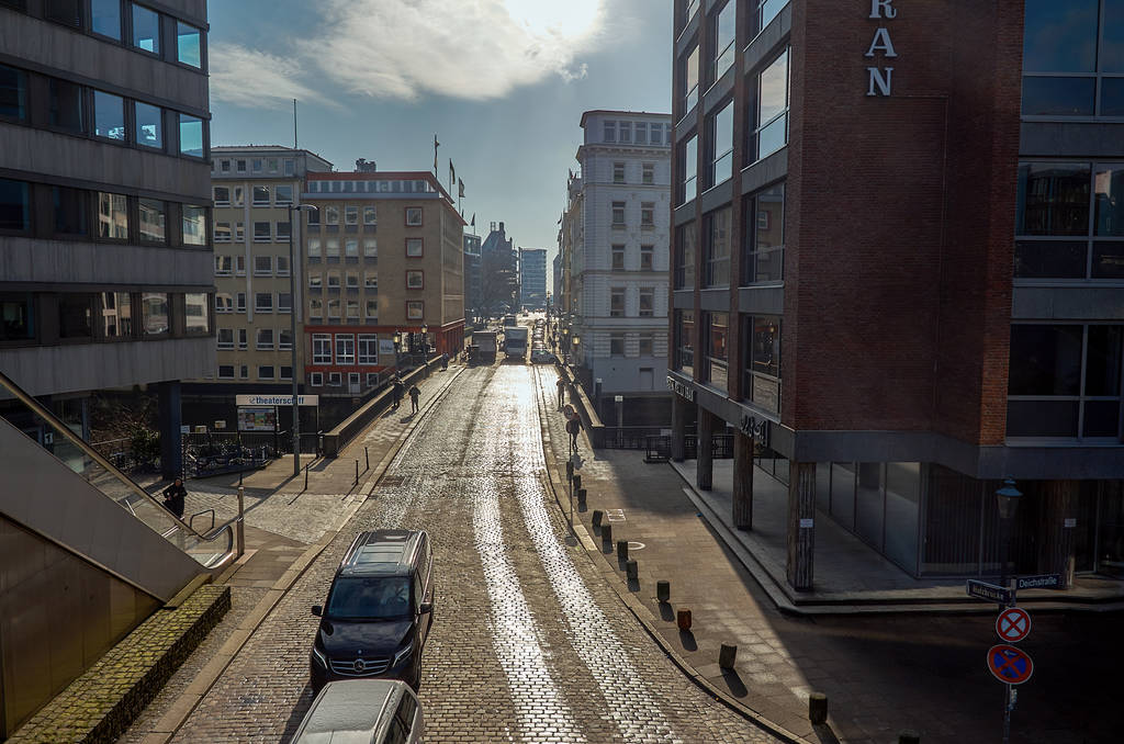 Alemanha. Hamburgo Cityscape da parte central de Hamburgo. 13 de fevereiro de 2018
 - Foto, Imagem