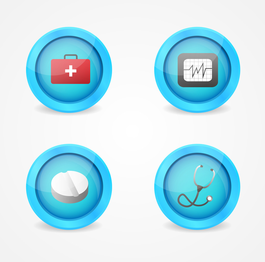 Vector set of medical icons on white background - Vector, Image