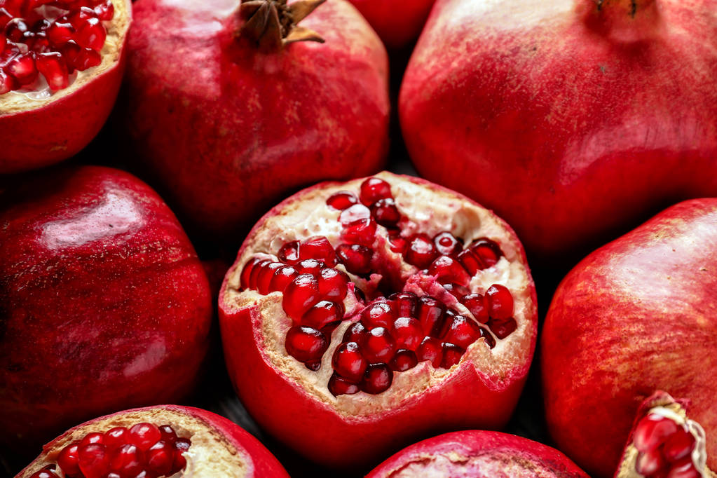 Many ripe pomegranates as background - Photo, Image