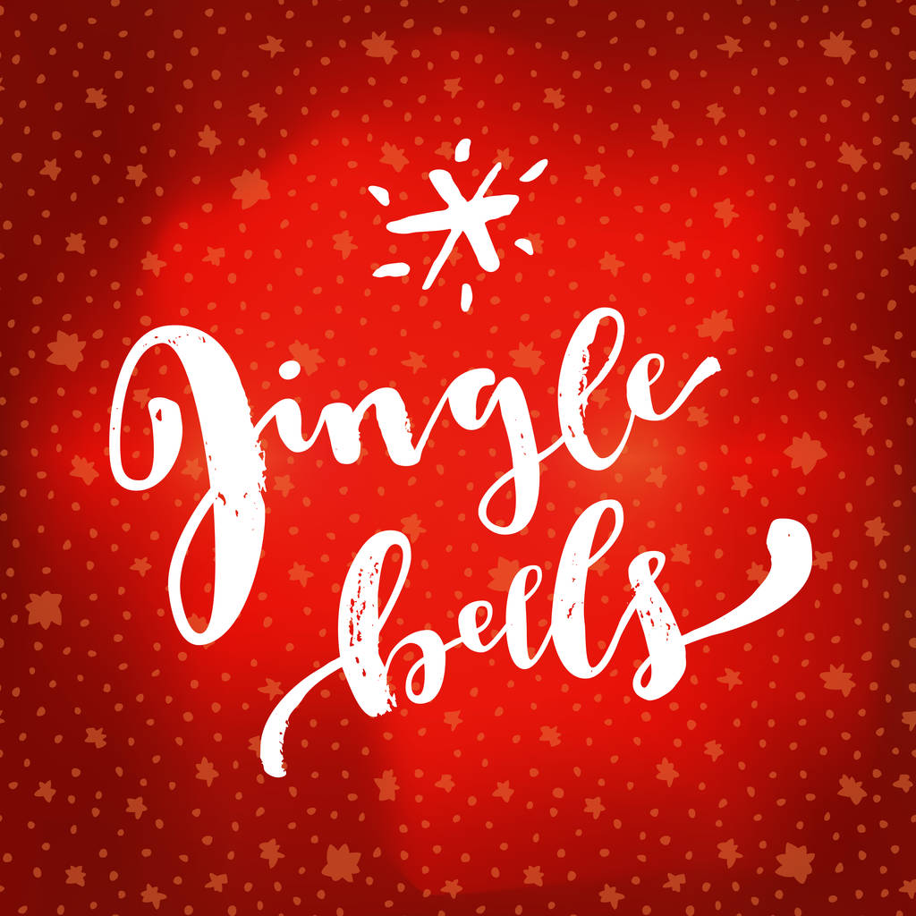 Jingle Bells, boldog karácsonyt kalligrafikus üdvözlőlap. - Vektor, kép