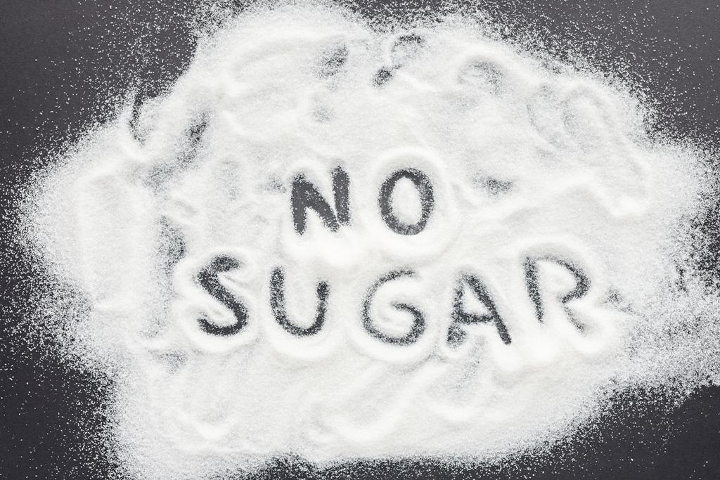 вид зверху на "без цукру" рукописне написання на сірому столі
 - Фото, зображення