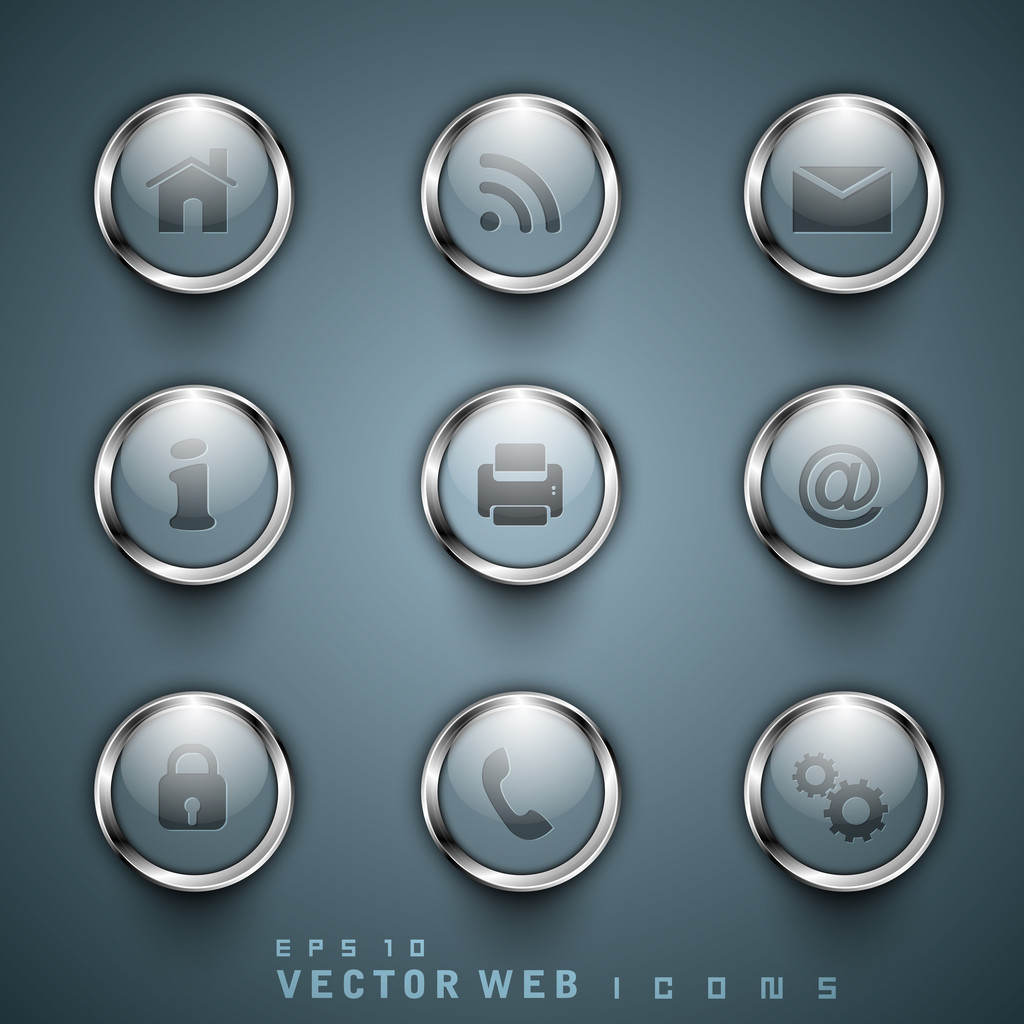 3D web 2.0 mail icons set. Can be used for websites, web applica - Vector, Image