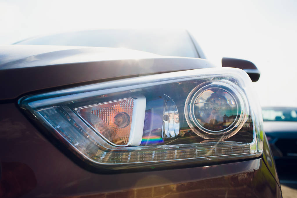 Autó fényszóró-val sekély mélység-mező - Fotó, kép